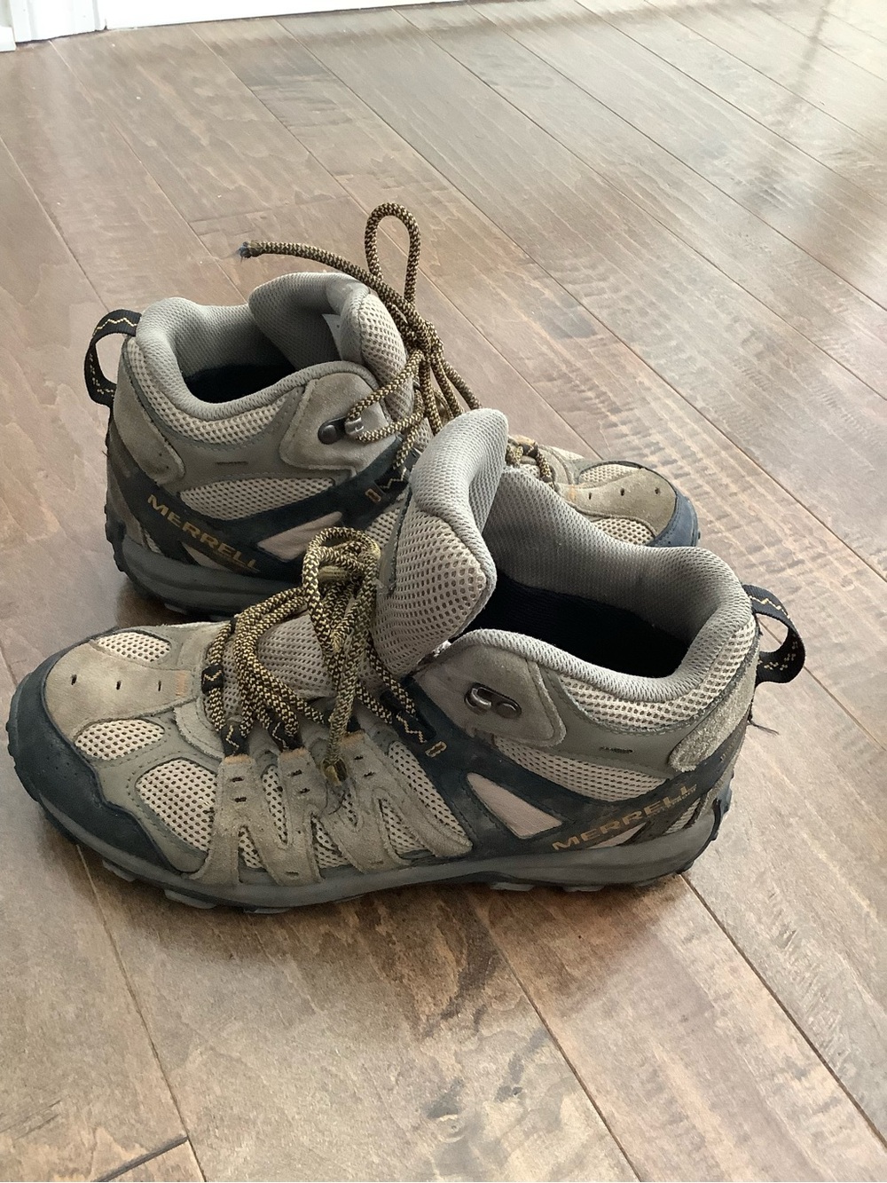 Merrell Gray and Black Trail Mid-Height Hiking Boots